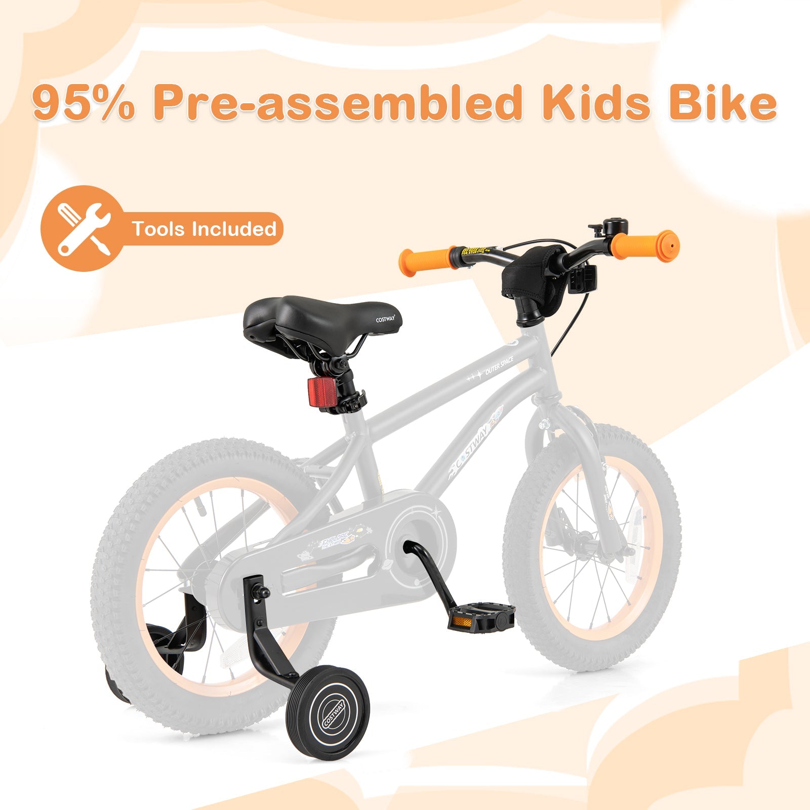14-Inch Kids Bike Sport Bicycle for 3-5 Years Old with Adjustable Seat-14 inches