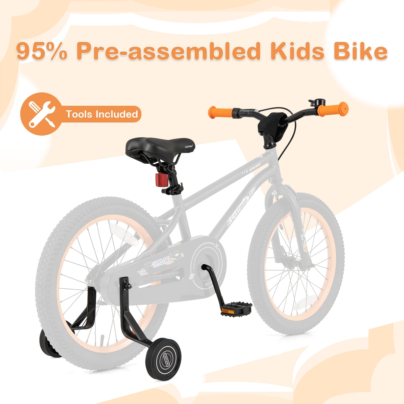 18-Inch Kids Bike Sport Bicycle for 4-8 Years Old with Adjustable Seat-18 inches