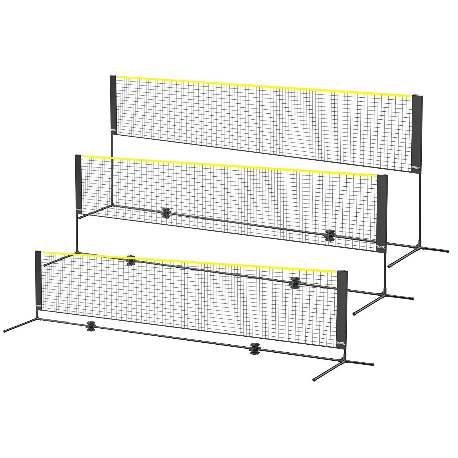 Badminton Net, Height Adjustable Volleyball Net, 14ft Wide Foldable Pickleball Net, Portable Easy Setup Tennis Net Set with Poles, Stand and Carry Bag, for Kids Backyard Game Indoor Outdoor Use